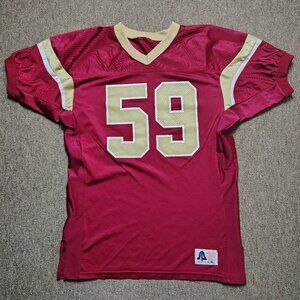 Vintage SPORTS BELLE Football Jersey Men L/XL Red Nylon Mesh Retro Sportswear